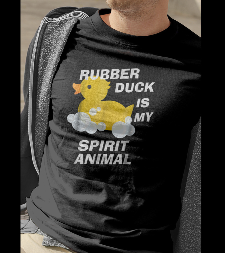 Rubber Duck Is My Spirit Animal Bubbles Cute Yellow Duckling Fun T-Shirt