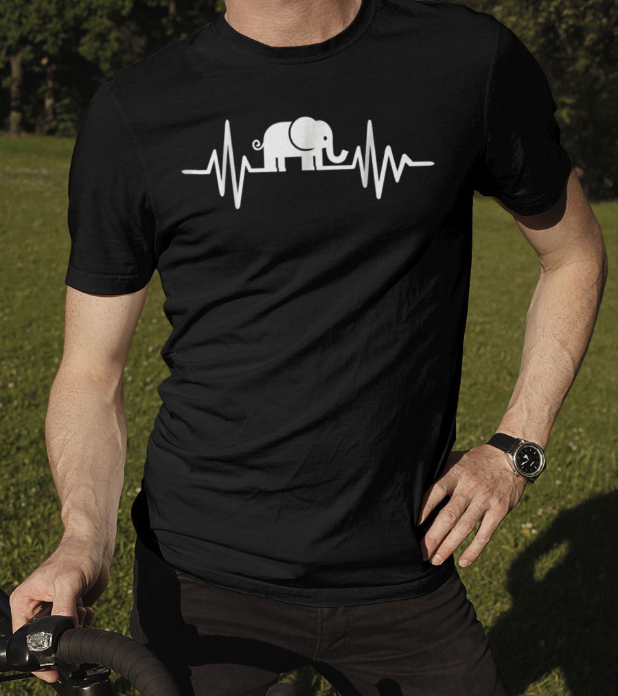 Elephant Frequency Heartbeat Line T-Shirt