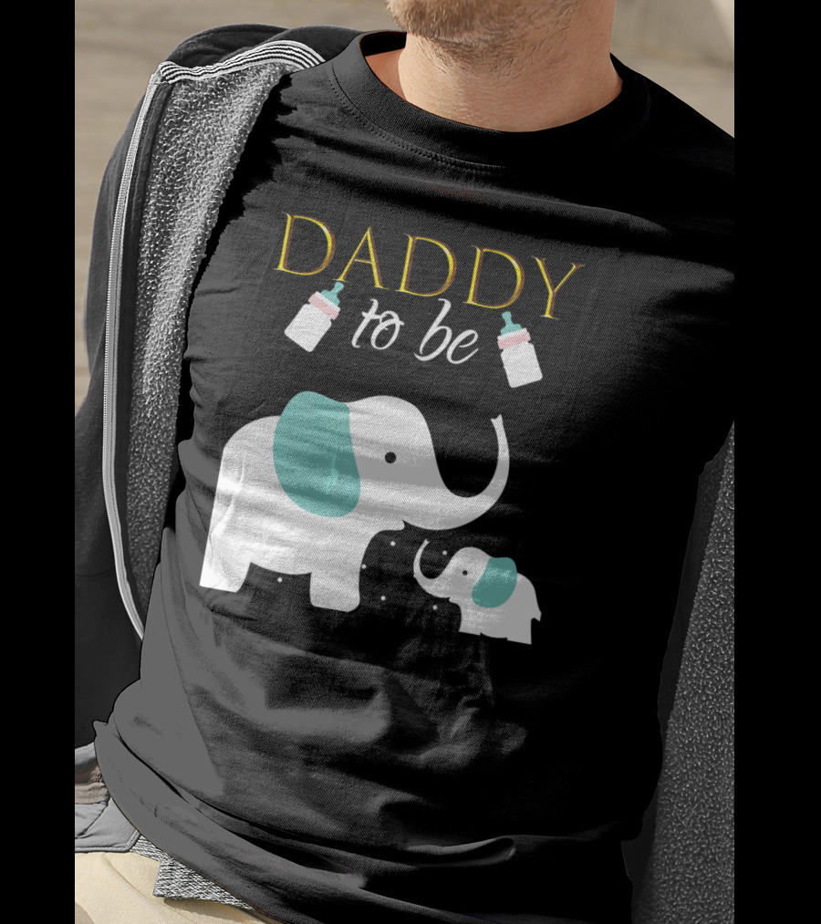 DADDY To Be Mens Elephant Baby Shower Boy T-Shirt
