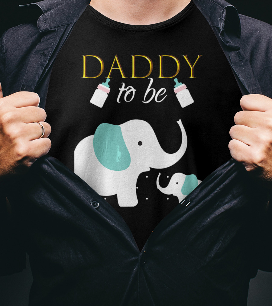 DADDY To Be Mens Elephant Baby Shower Boy T-Shirt