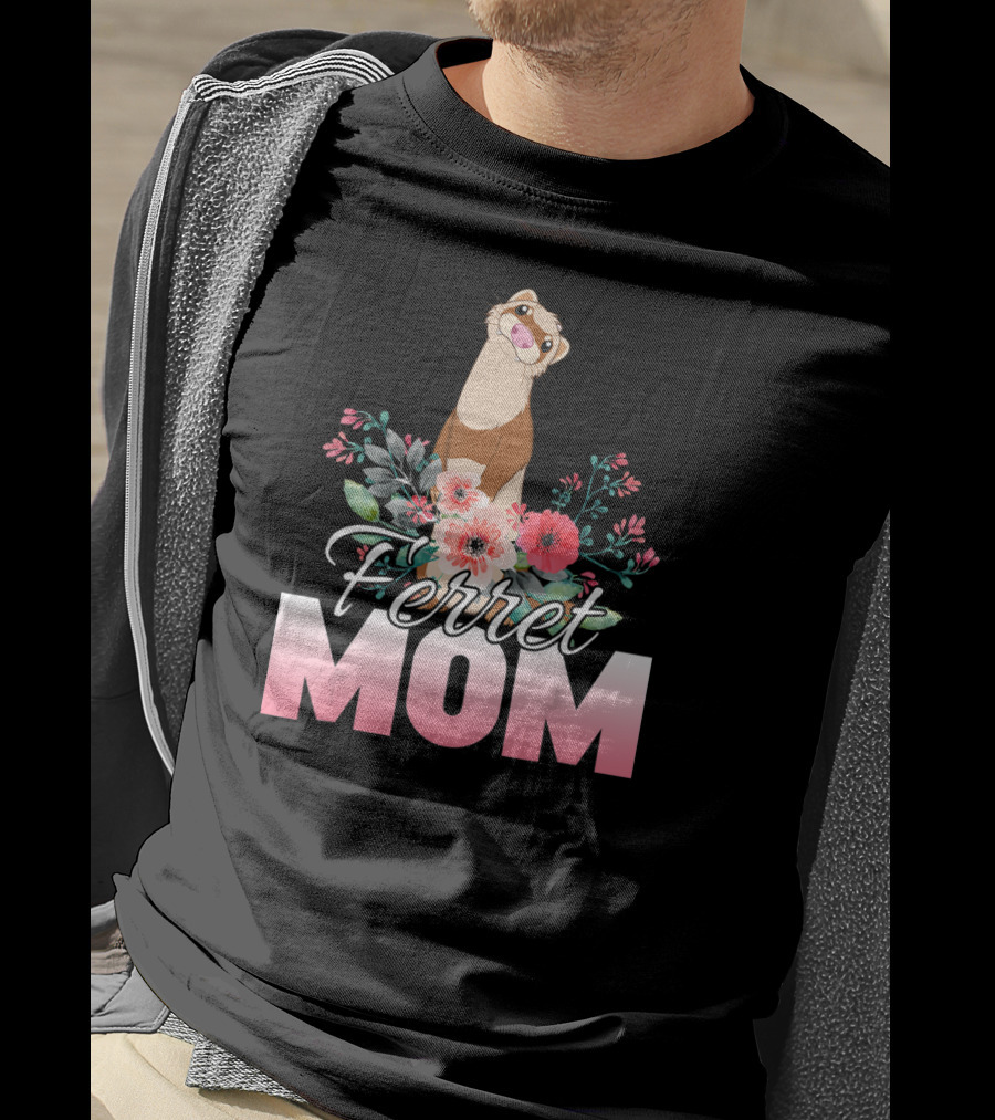Ferret Mom Floral T-Shirt