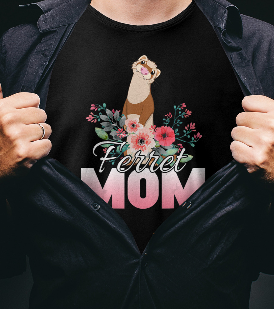Ferret Mom Floral T-Shirt