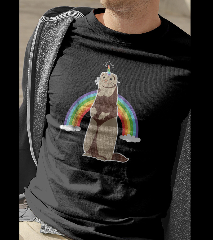Ferret Unicorn Rainbow Magic Fantasy T-Shirt