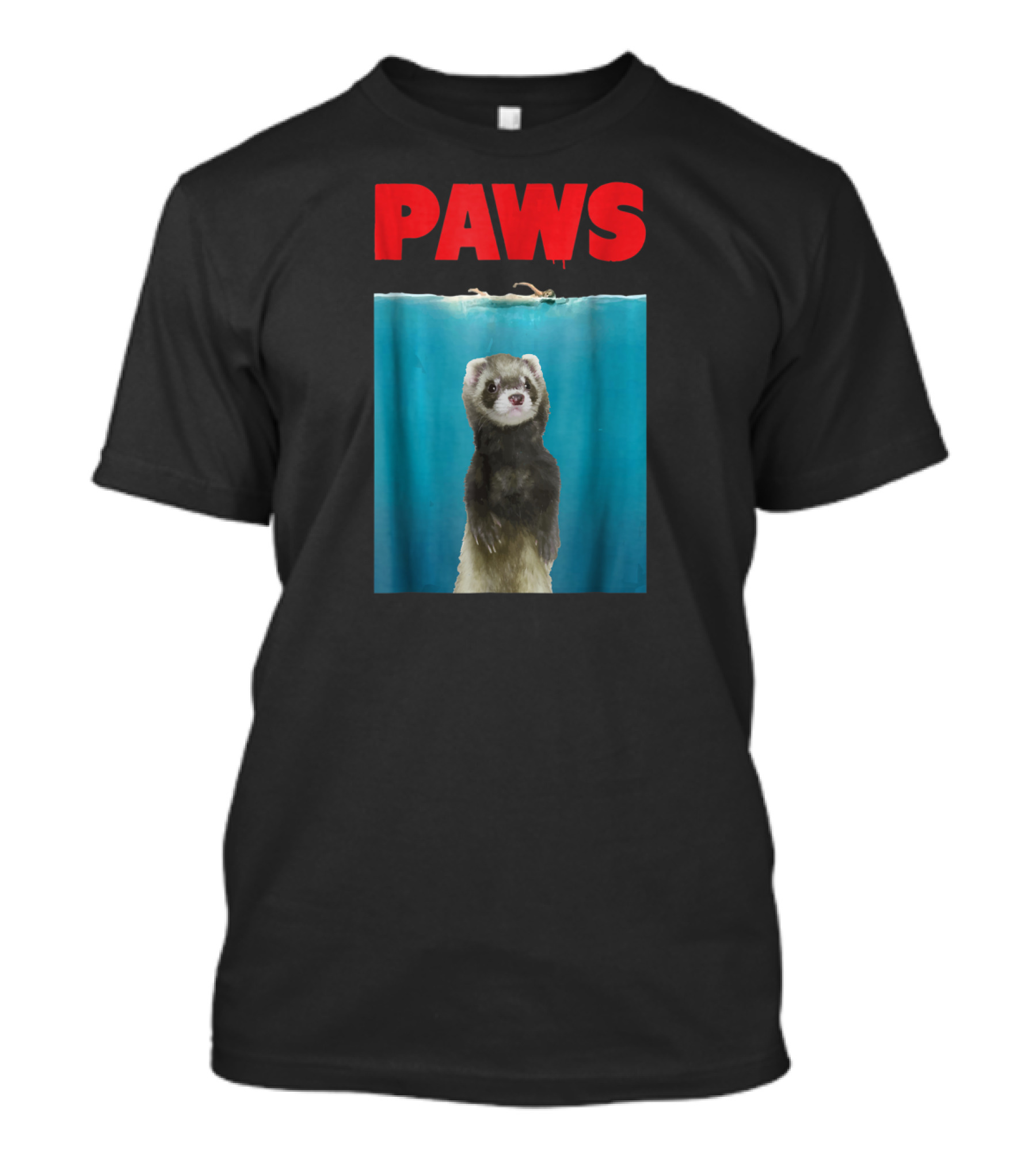 Paws Ferret Jaws Parody For Ferret Lovers T-Shirt