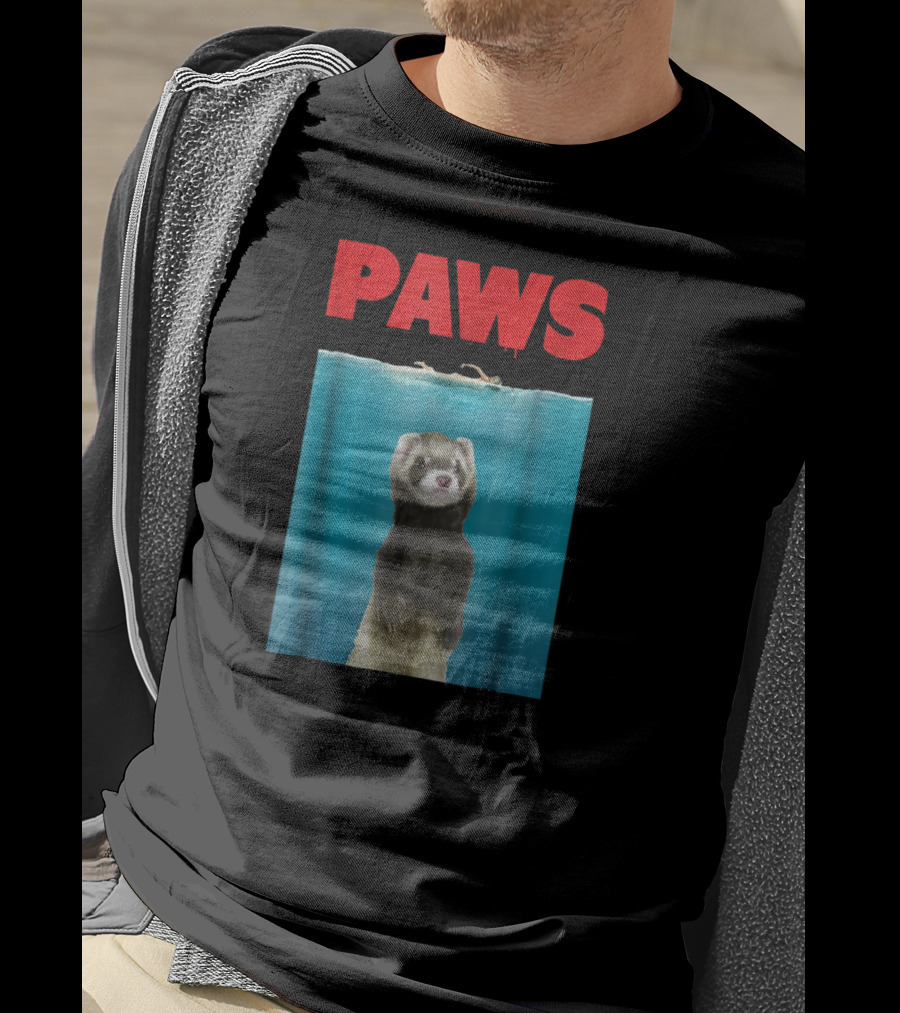 Paws Ferret Jaws Parody For Ferret Lovers T-Shirt