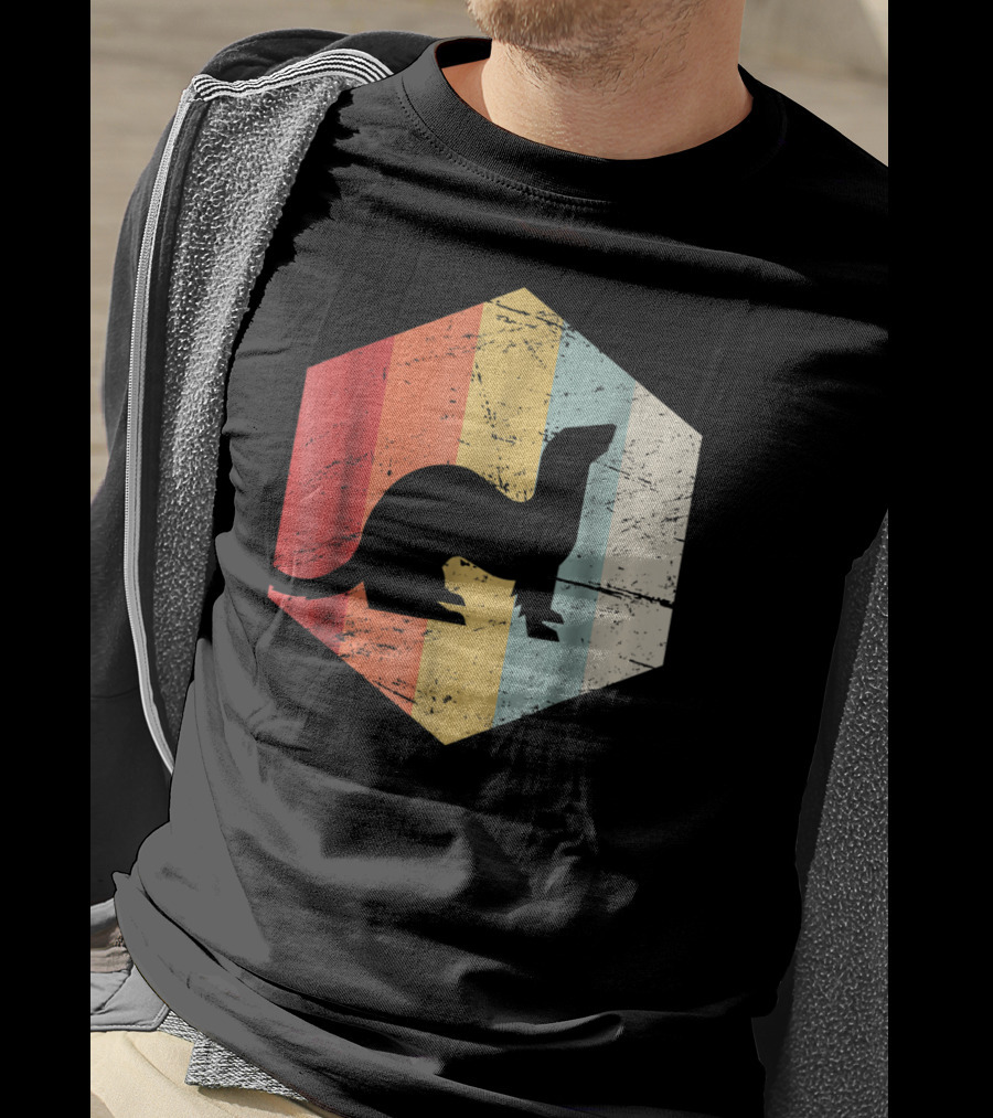 Retro Ferret Striped Vintage Hexagon T-Shirt