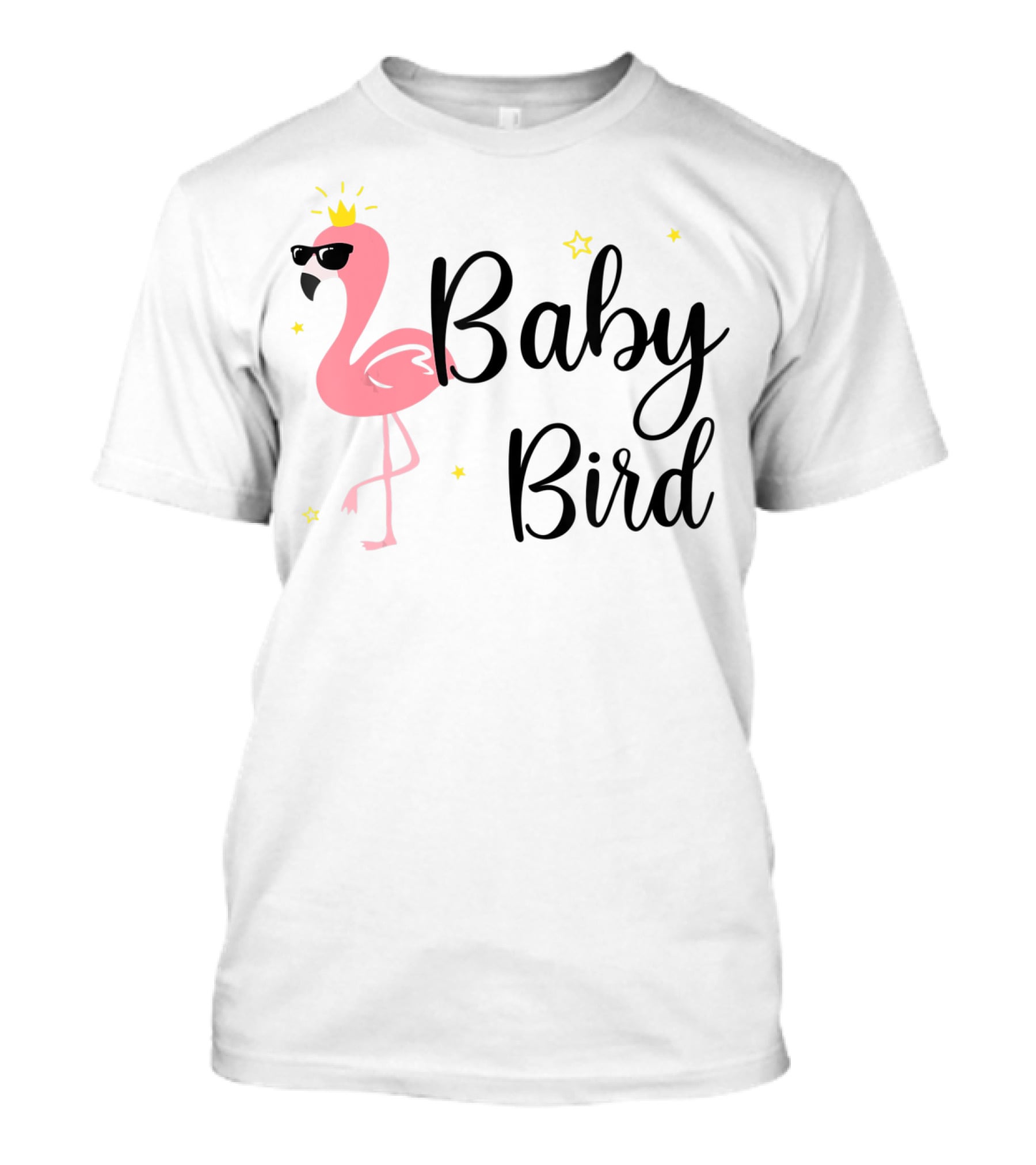 Baby Bird Flamingo Sunglasses Crown Stars T-Shirt