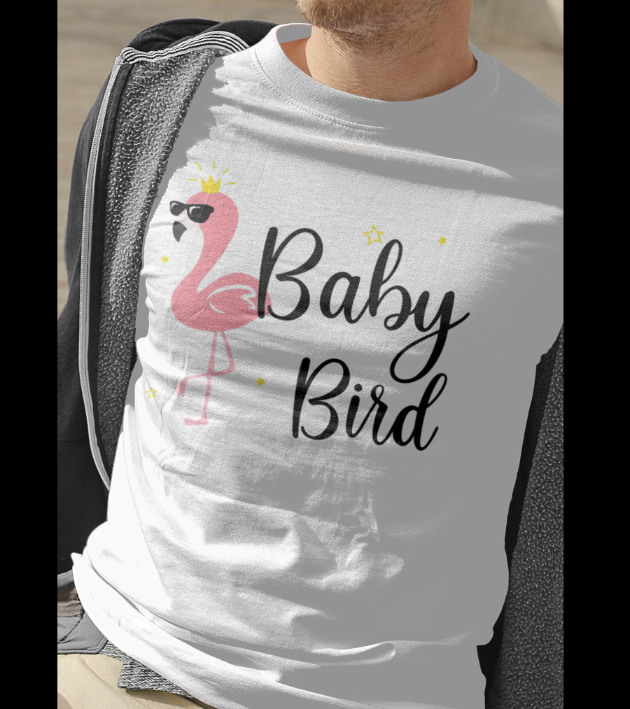 Baby Bird Flamingo Sunglasses Crown Stars T-Shirt