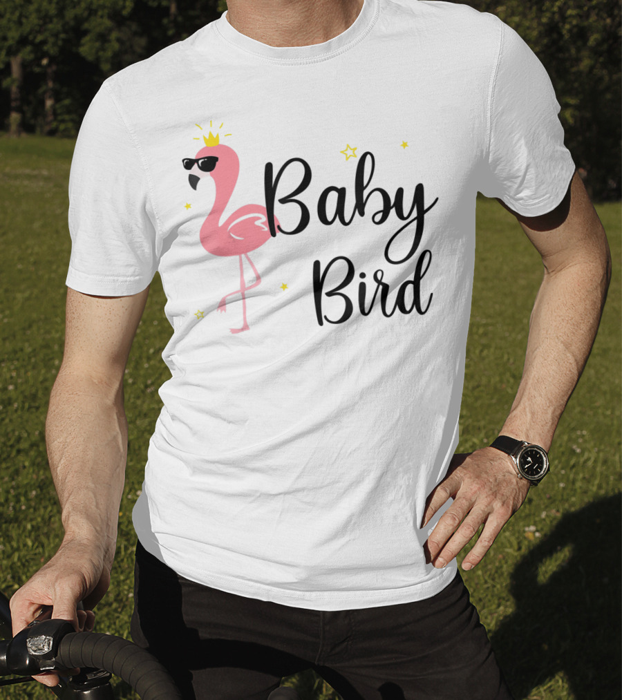 Baby Bird Flamingo Sunglasses Crown Stars T-Shirt