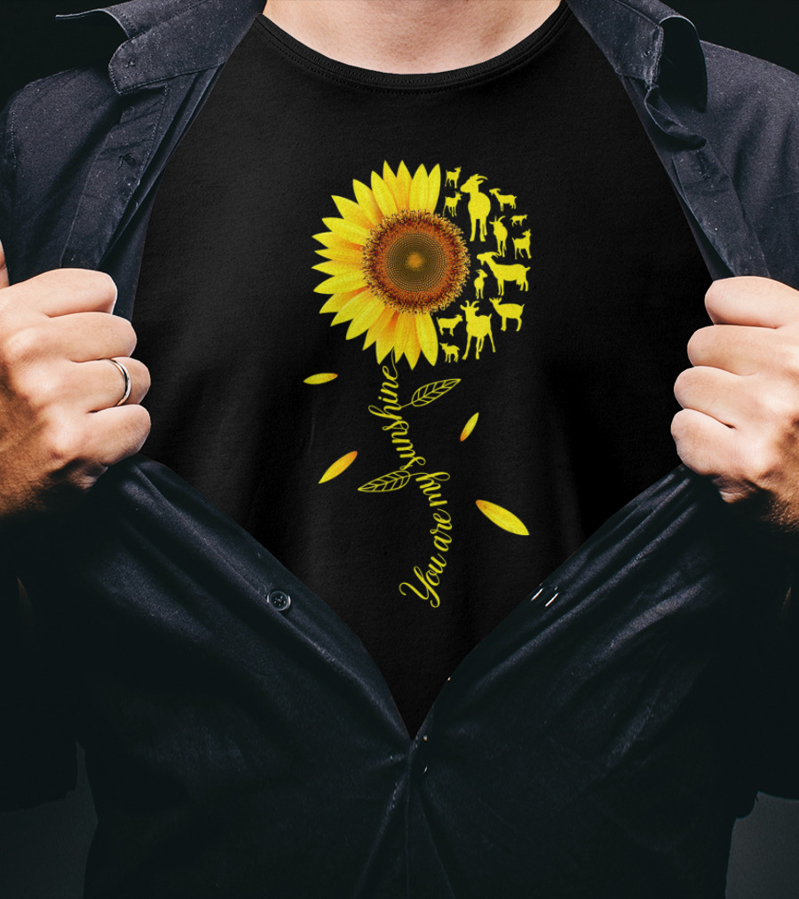 You Are My Sunshine Sunflower Goat Lovers Women Men Farmer T-Shirt