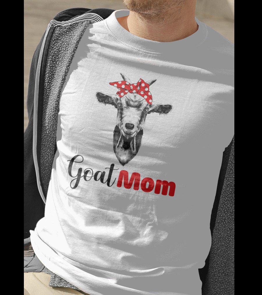 Funny Goat Mom Lovers Girl Polka Dot Bow T-Shirt
