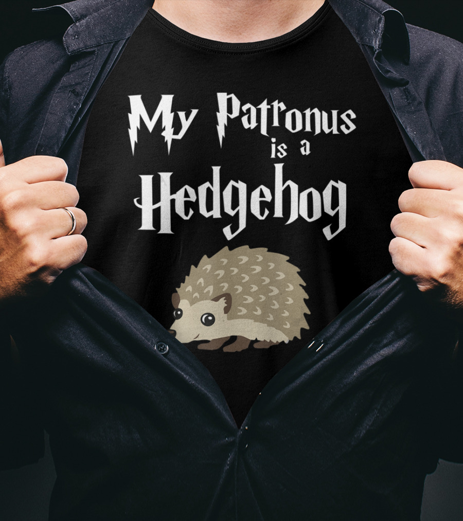 My Patronus Is A Hedgehog Wizardry Animal Charm Magic T-Shirt