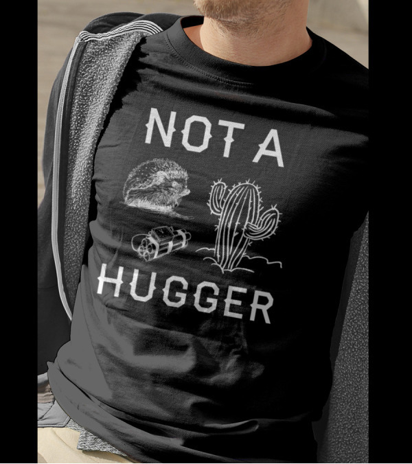 Not A Hugger Funny Cactus Hedgehog Bomb T-Shirt