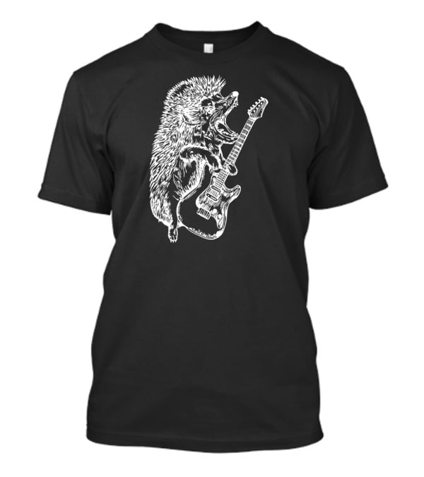 SEEMBO Rocking Hedgehog Playing Electric Guitar Music Band T-Shirt
