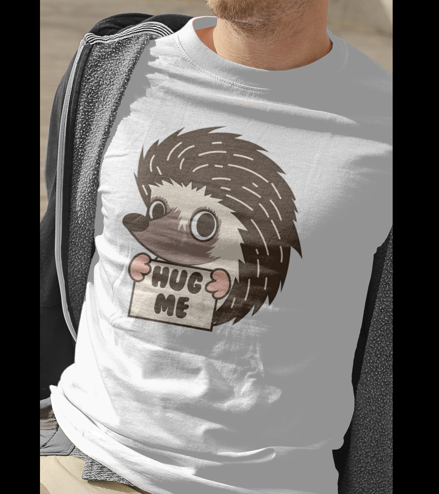 Hedgehog Hug Me Cute I Heart Porcupines T-Shirt