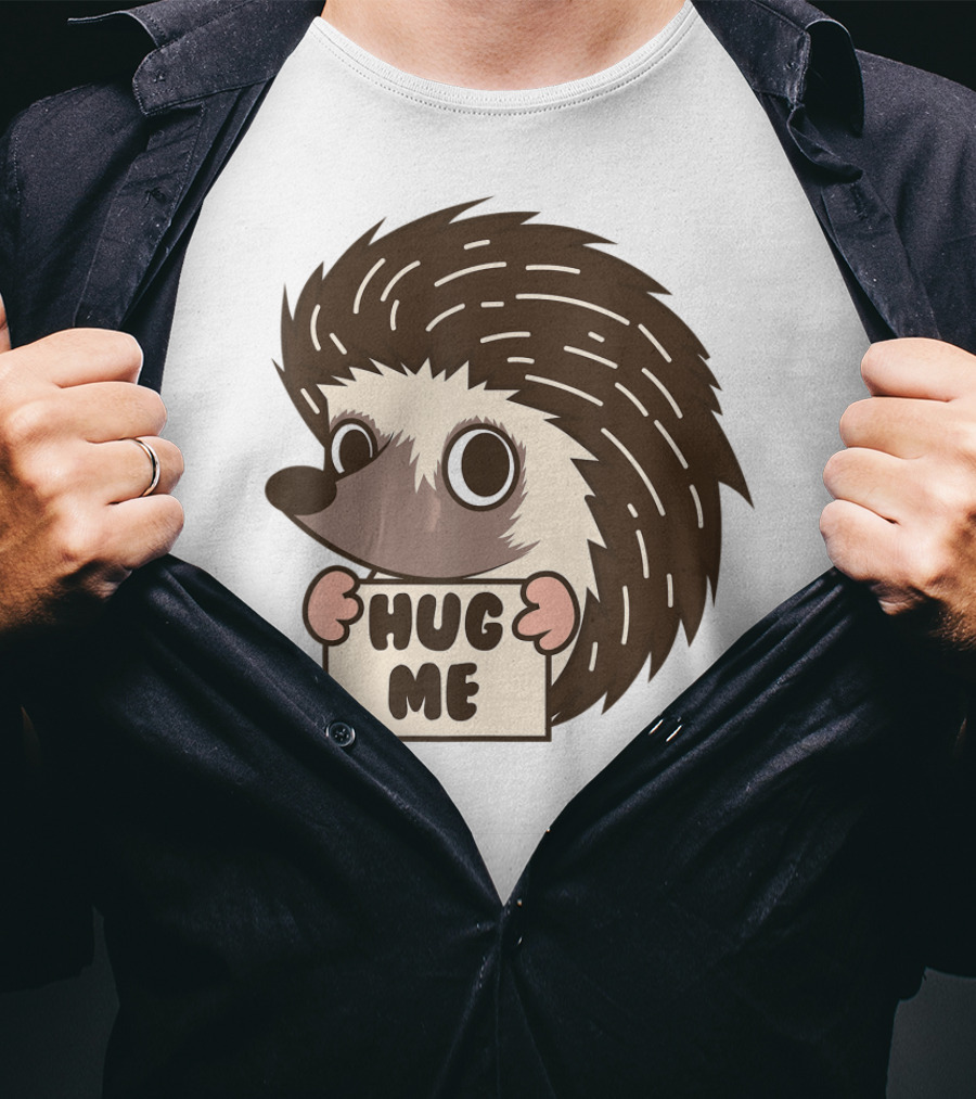 Hedgehog Hug Me Cute I Heart Porcupines T-Shirt