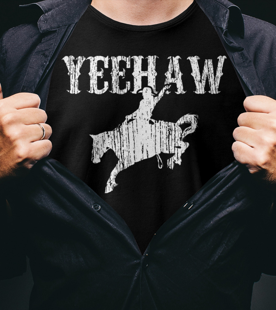 Yeehaw Rodeo Cowboy Western Country Horse Riding T-Shirt