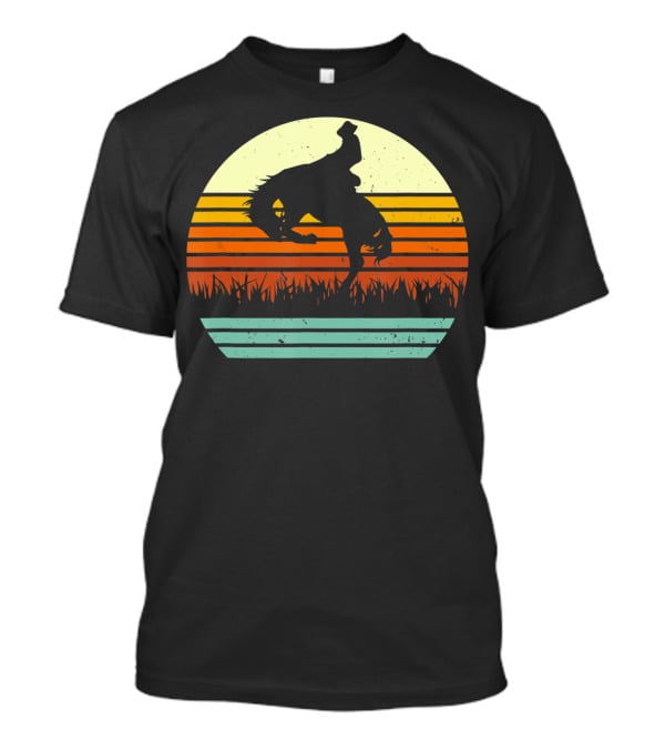 Bucking Bronco Horse Sunset T-Shirt