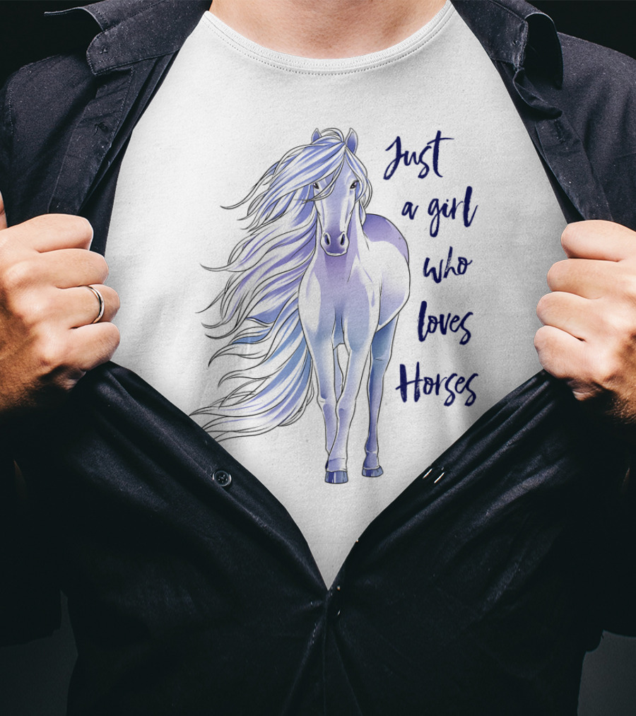 Just A Girl Who Loves Horses Horse Women Riding T-Shirt