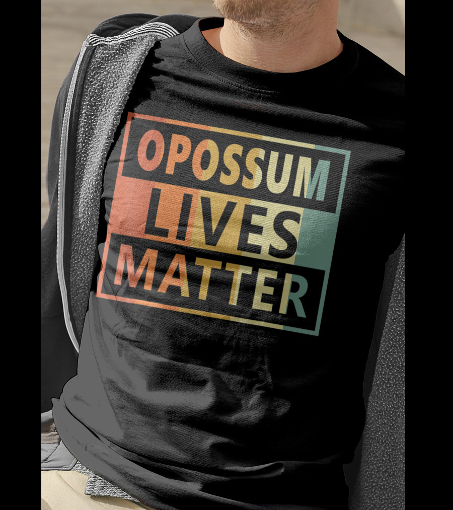 Opossum Lives Matter Vintage Vegan Opossum Lover Retro Stripes T-Shirt