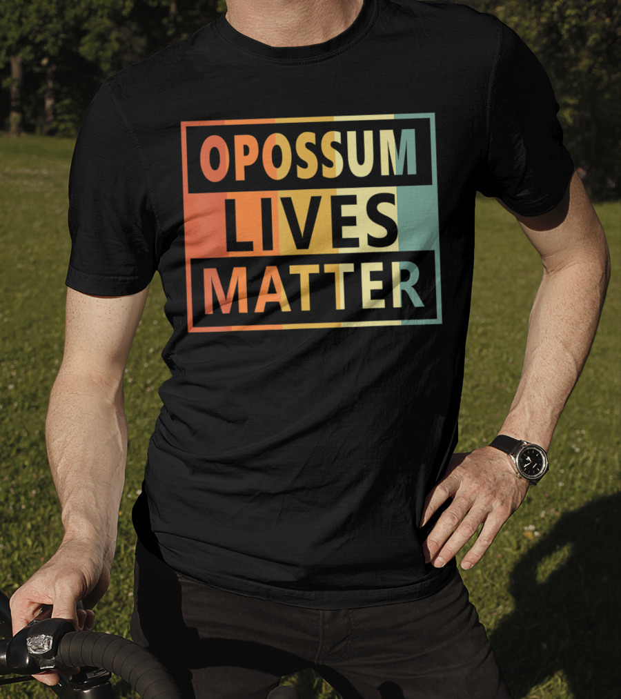 Opossum Lives Matter Vintage Vegan Opossum Lover Retro Stripes T-Shirt