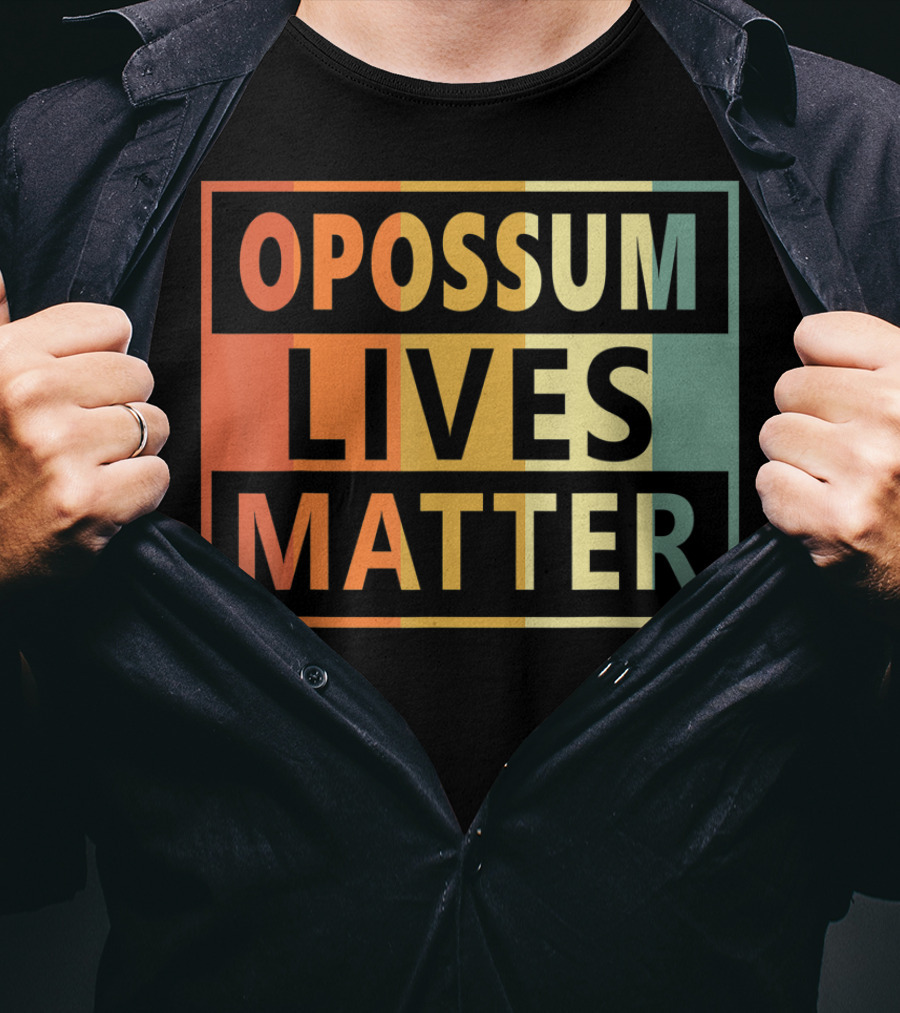 Opossum Lives Matter Vintage Vegan Opossum Lover Retro Stripes T-Shirt