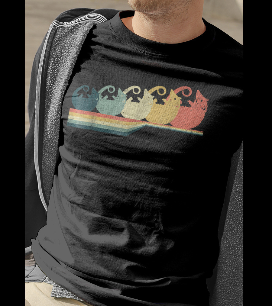 OPOSSUM Vintage Style Retro Rainbow T-Shirt