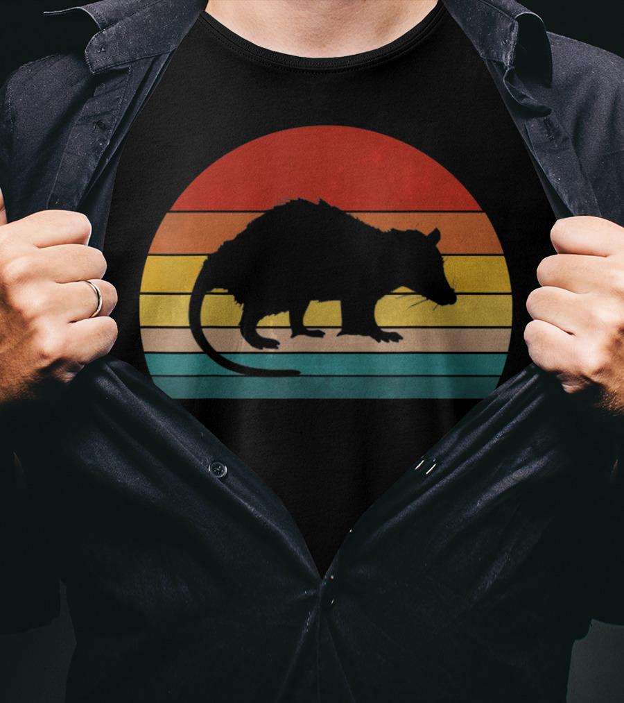 Opossum Vintage Style Possum Retro Sunset T-Shirt