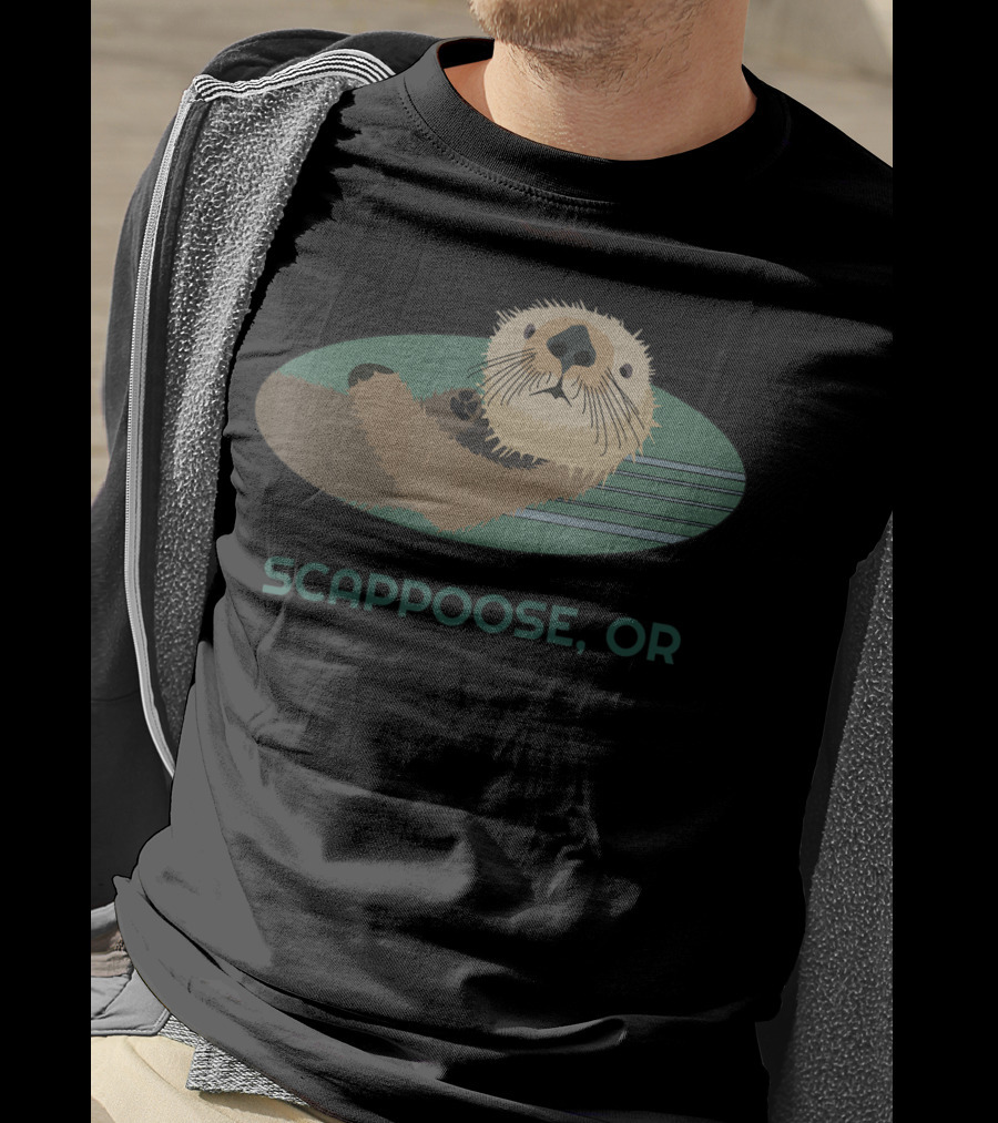 Scappoose OR Cute Otter Coast Resident Fisherman T-Shirt