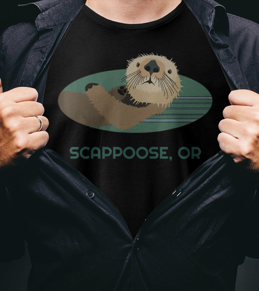 Scappoose OR Cute Otter Coast Resident Fisherman T-Shirt