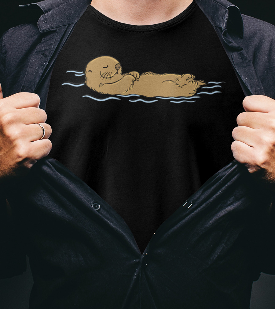 Cute Sea Otter Floating Peacefully T-Shirt