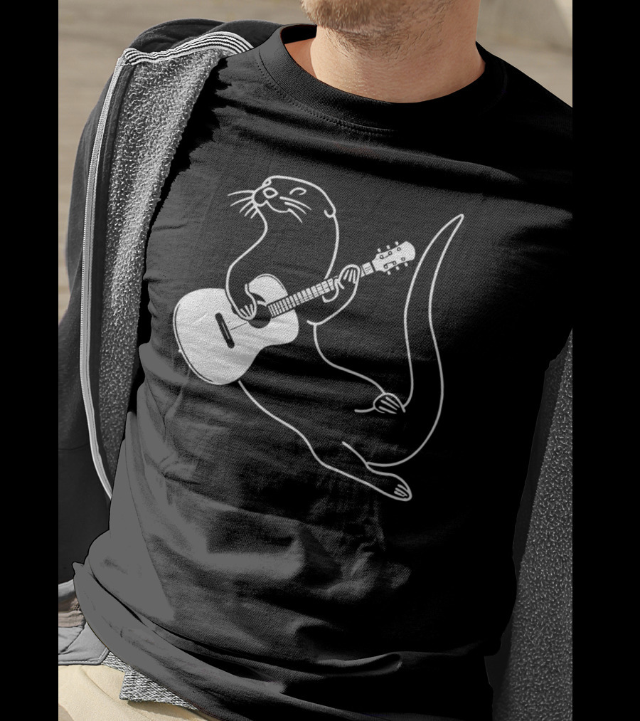 Guitar Playing Otter Music Cool Fun T-Shirt
