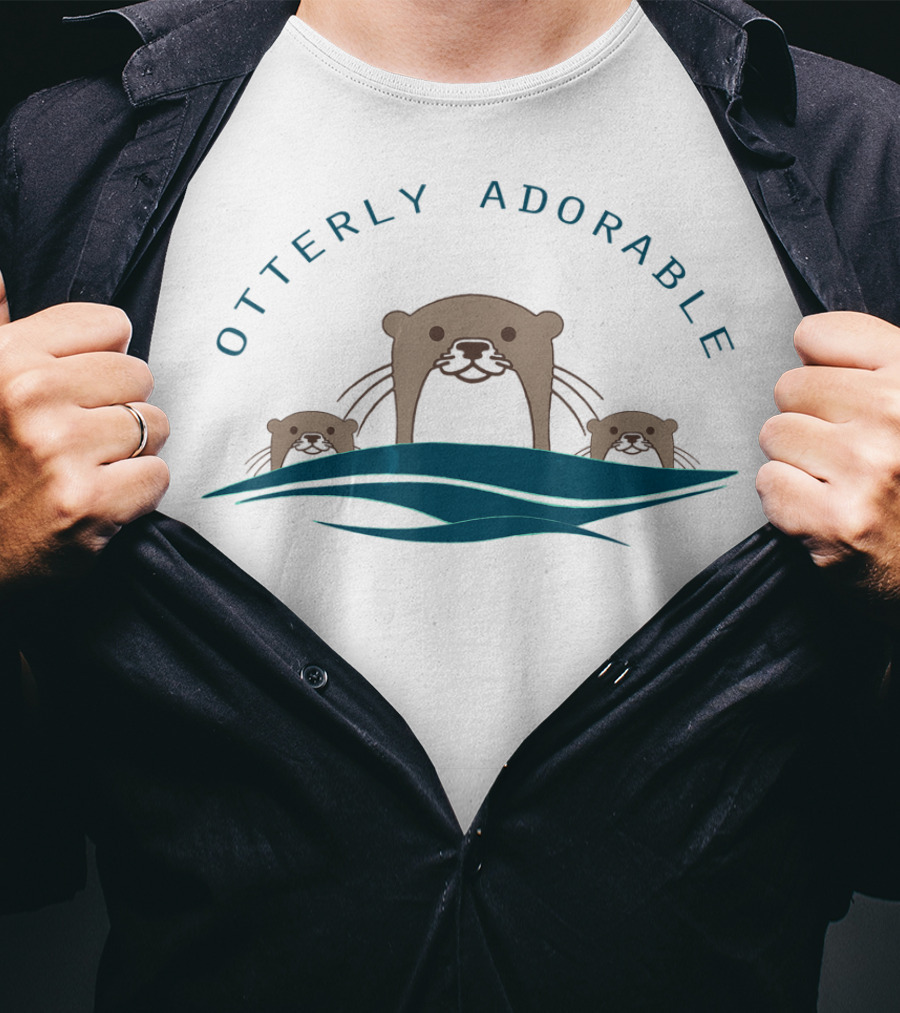 Otterly Adorable Sea Otter Ocean Wildlife Playful Trio T-Shirt