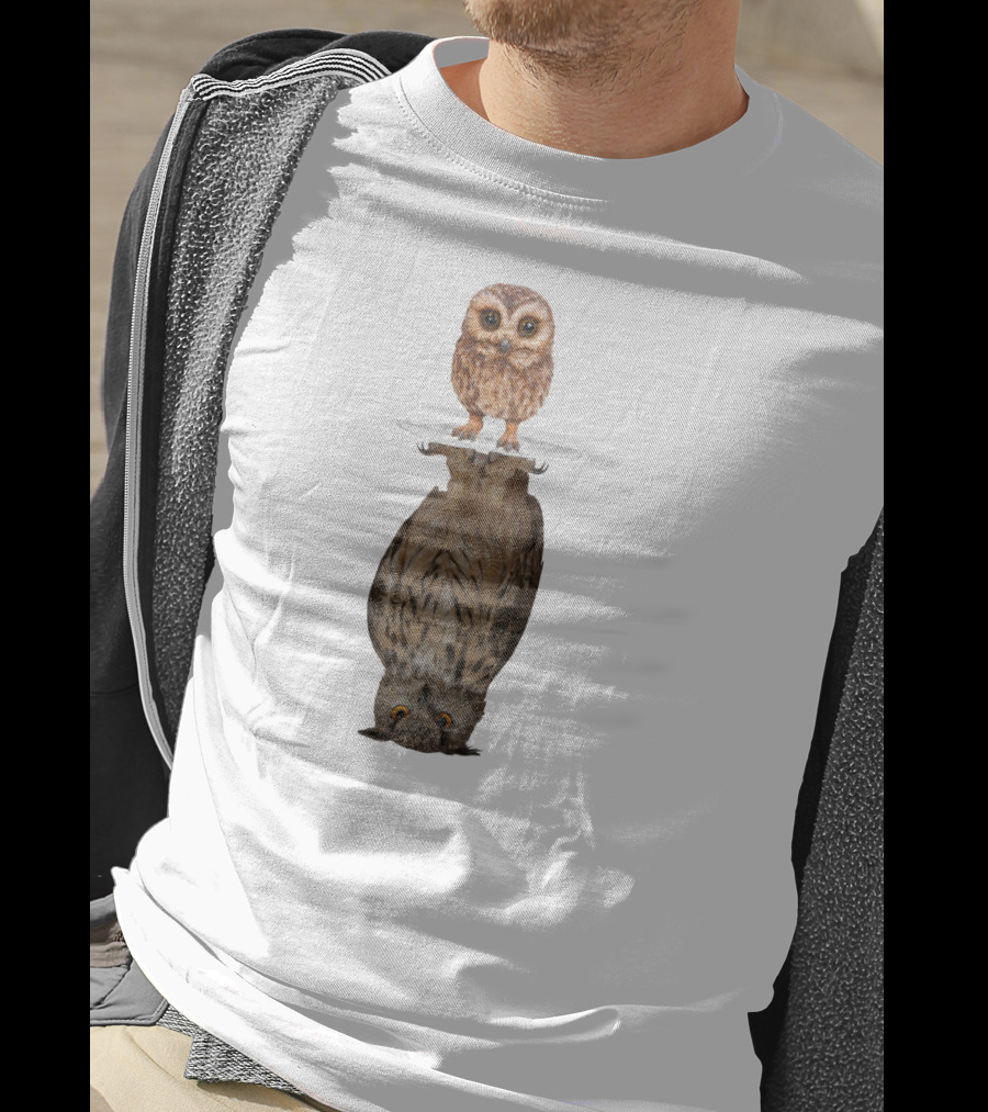 Owl Mirror Evolution Reflection Transformation T-Shirt