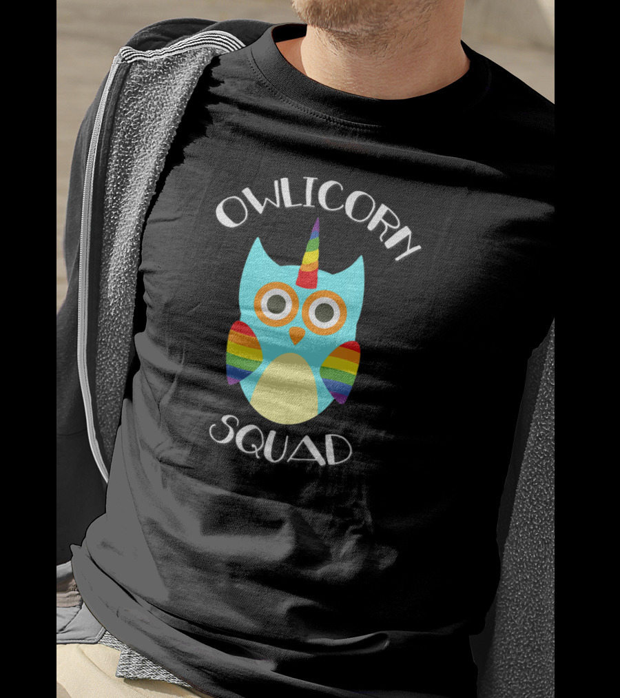 Owlicorn Rainbow Owl Unicorn Squad T-Shirt