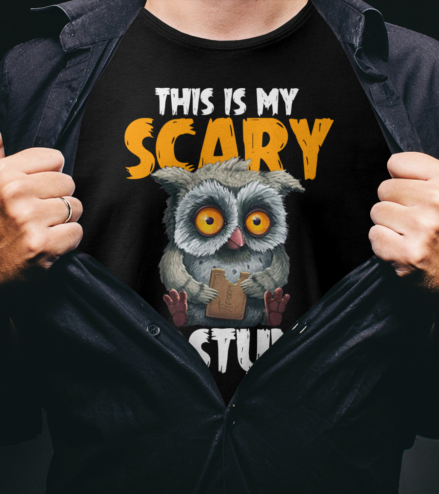 This Is My Scary Costume Owl With Chocolate T-Shirt
