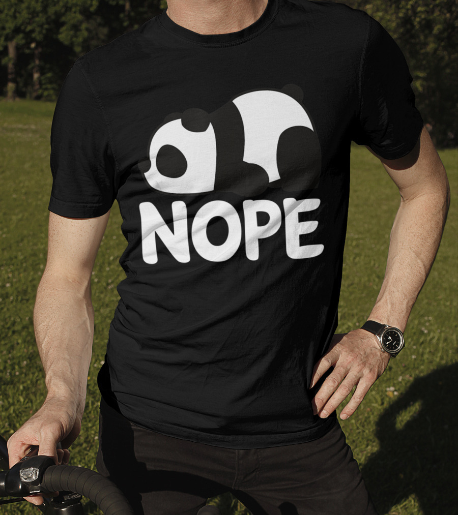 Nope Not Today Lazy Panda Womens Girls Animal T-Shirt