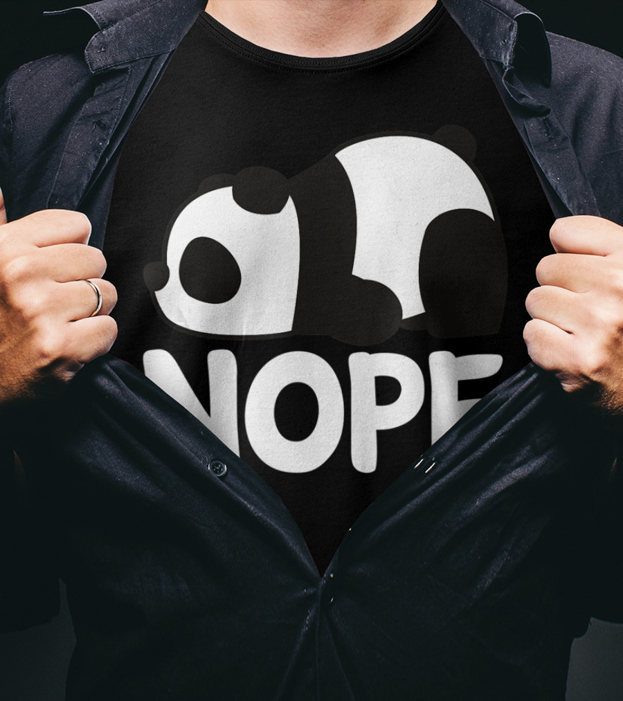 Nope Not Today Lazy Panda Womens Girls Animal T-Shirt