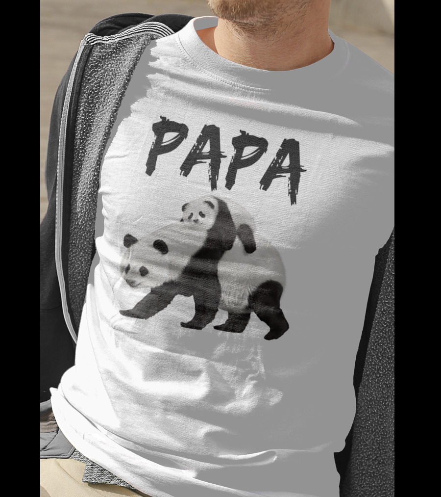 Papa Panda Bear Dad With Baby Panda T-Shirt