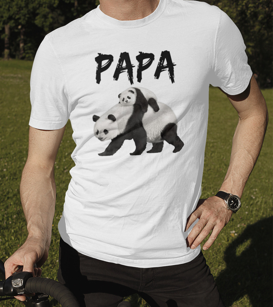 Papa Panda Bear Dad With Baby Panda T-Shirt