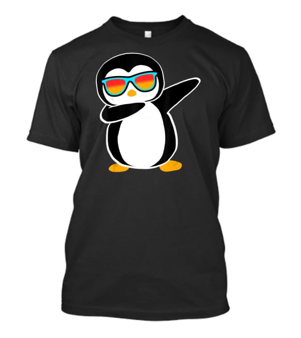 Dabbing Penguin Cute Animal With Sunglasses Birthday Party T-Shirt