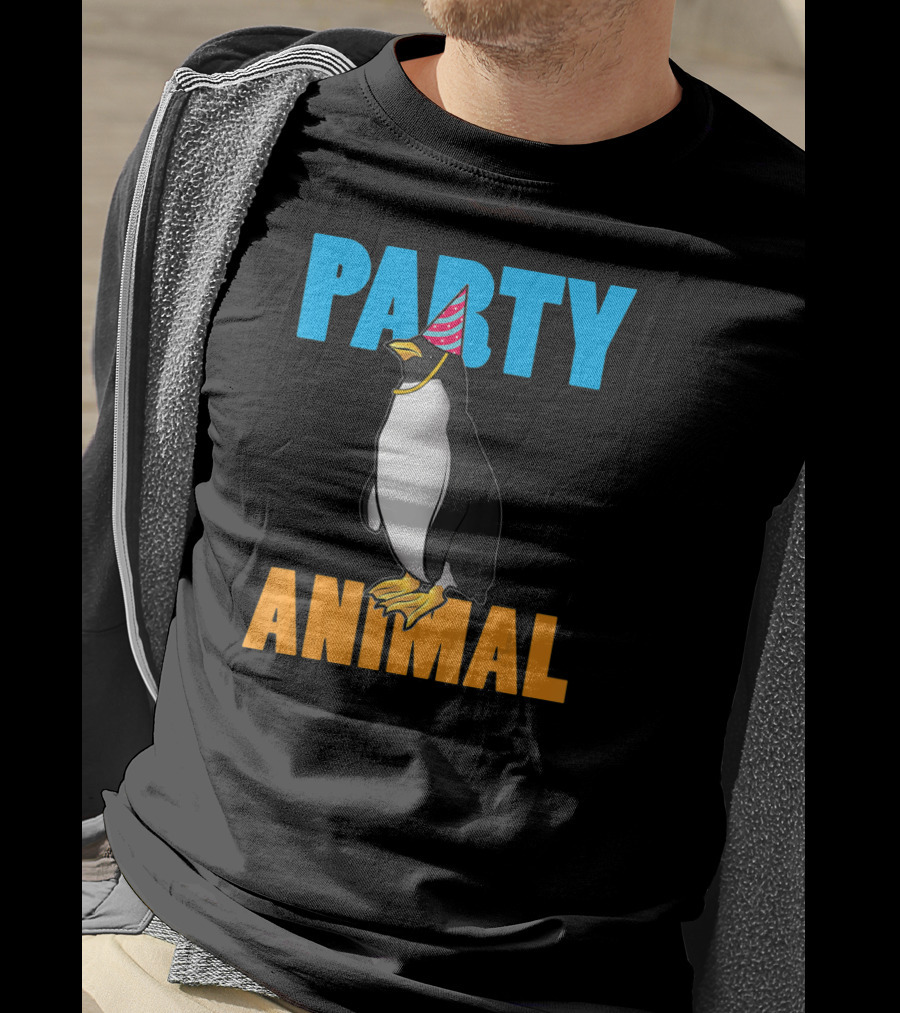 Party Animal Penguin Funny Birthday Meme T-Shirt