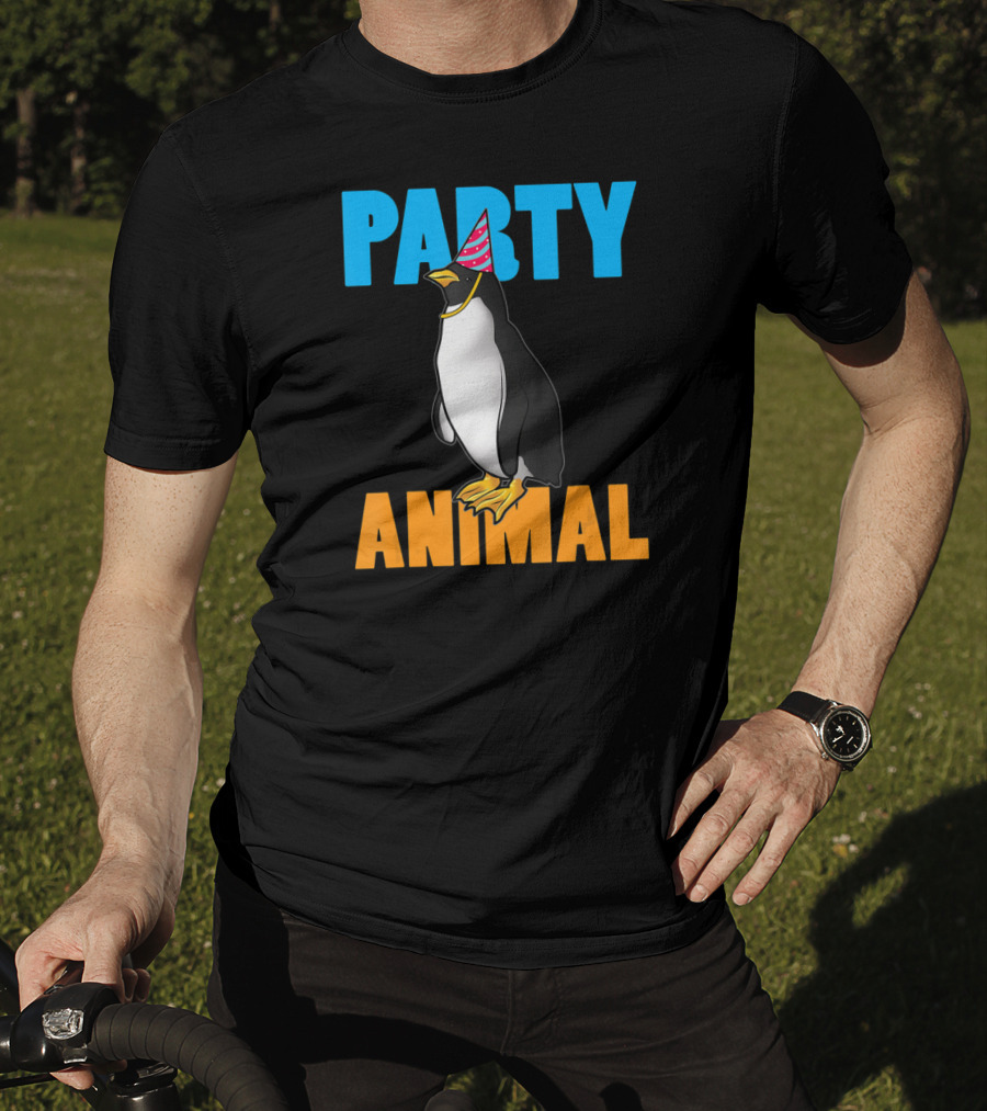 Party Animal Penguin Funny Birthday Meme T-Shirt