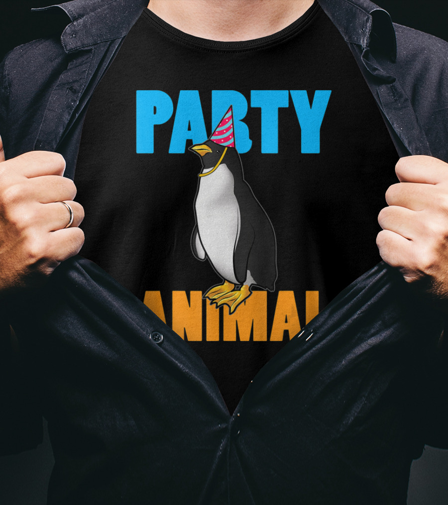 Party Animal Penguin Funny Birthday Meme T-Shirt