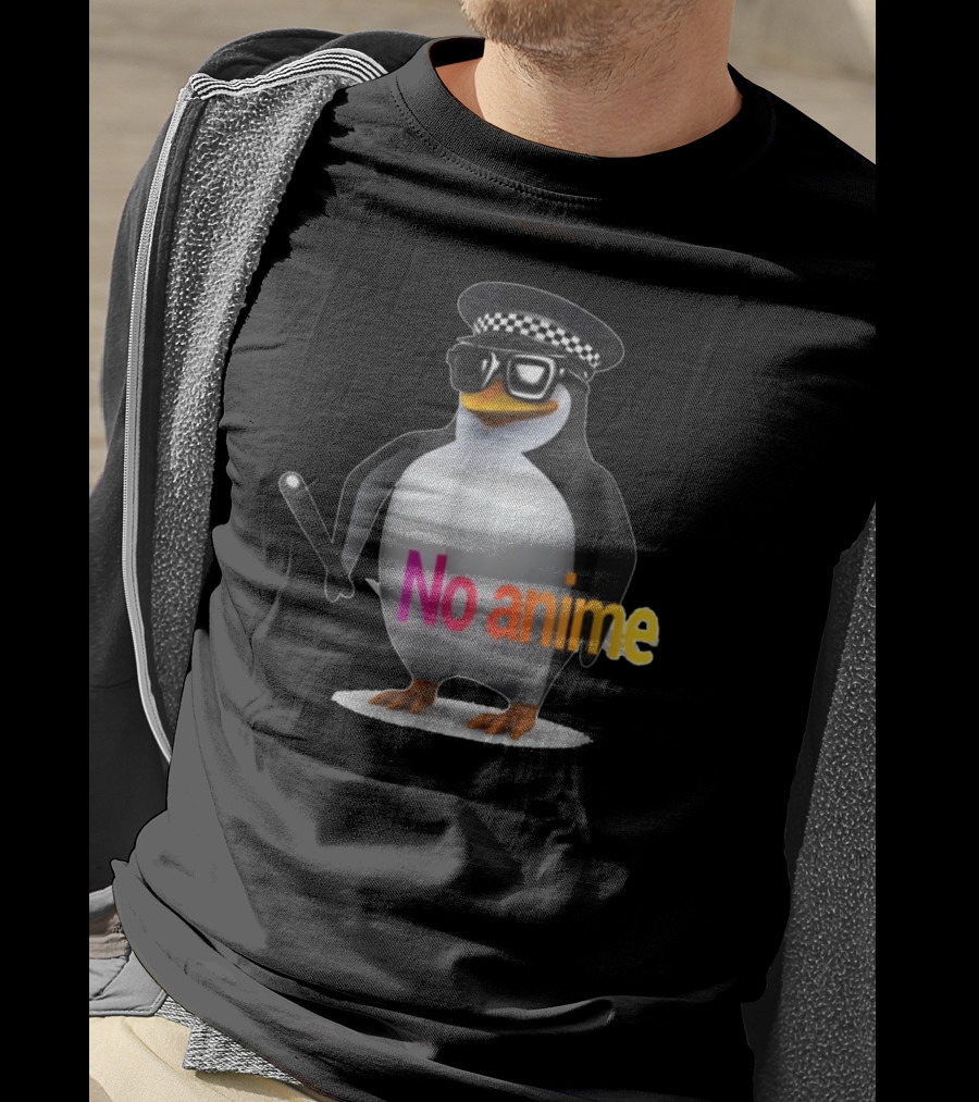 Penguin With Hat And Sunglasses No Anime T-Shirt