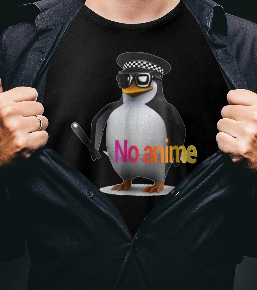 Penguin With Hat And Sunglasses No Anime T-Shirt