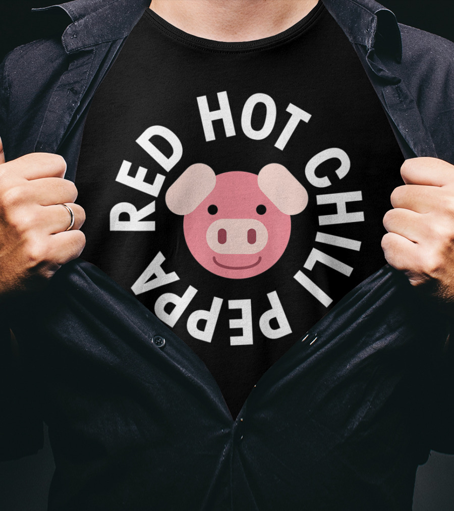 Red Hot Chili Peppa Oink Funny Pink Pig T-Shirt