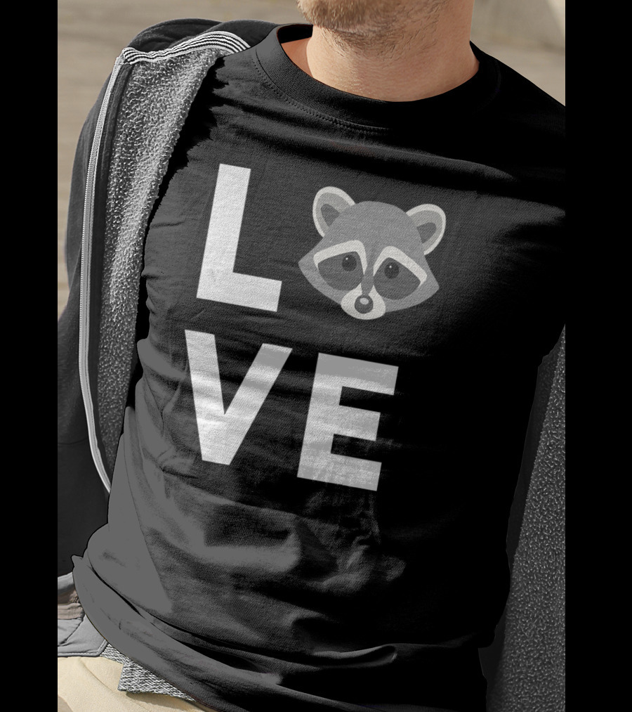 LOVE Raccoon Cute I Love Raccoons Funny Raccoon Lover T-Shirt