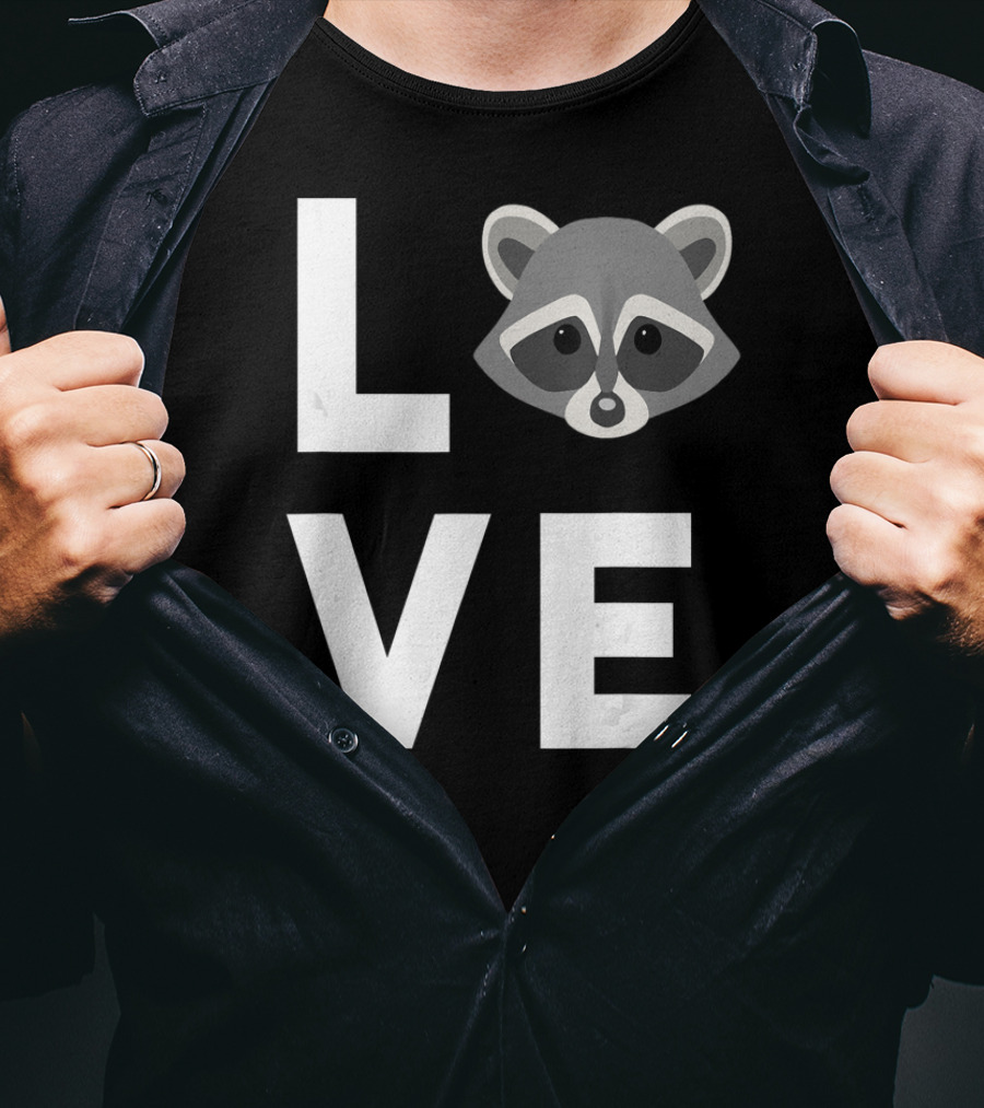 LOVE Raccoon Cute I Love Raccoons Funny Raccoon Lover T-Shirt