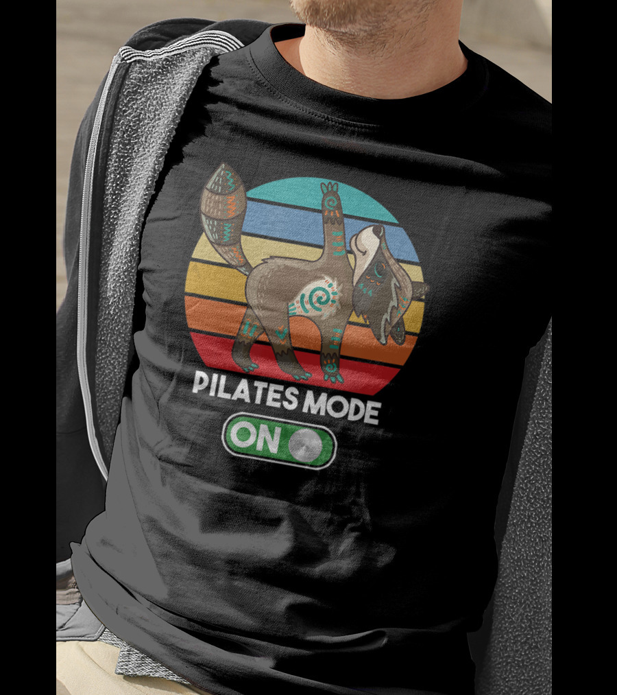 Pilates Mode On Cute Zen Raccoon Mandala Peace Mindfulness Yoga T-Shirt